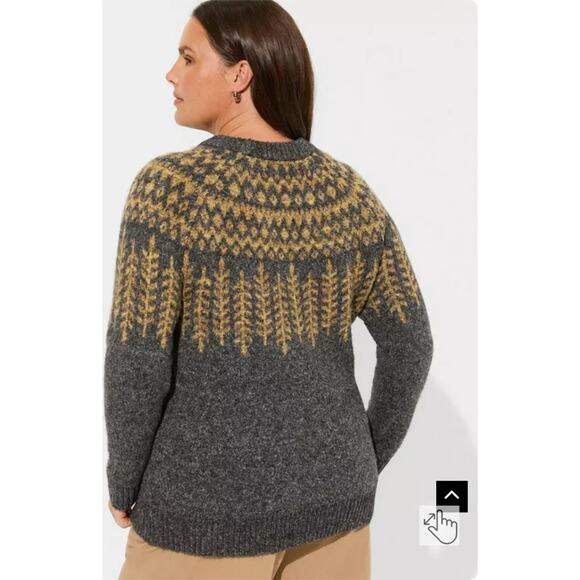 Torrid Vegan Cashmere Lurex Crew Neck Sweater Charcoal Gray sz 3 - Picture 7 of 8